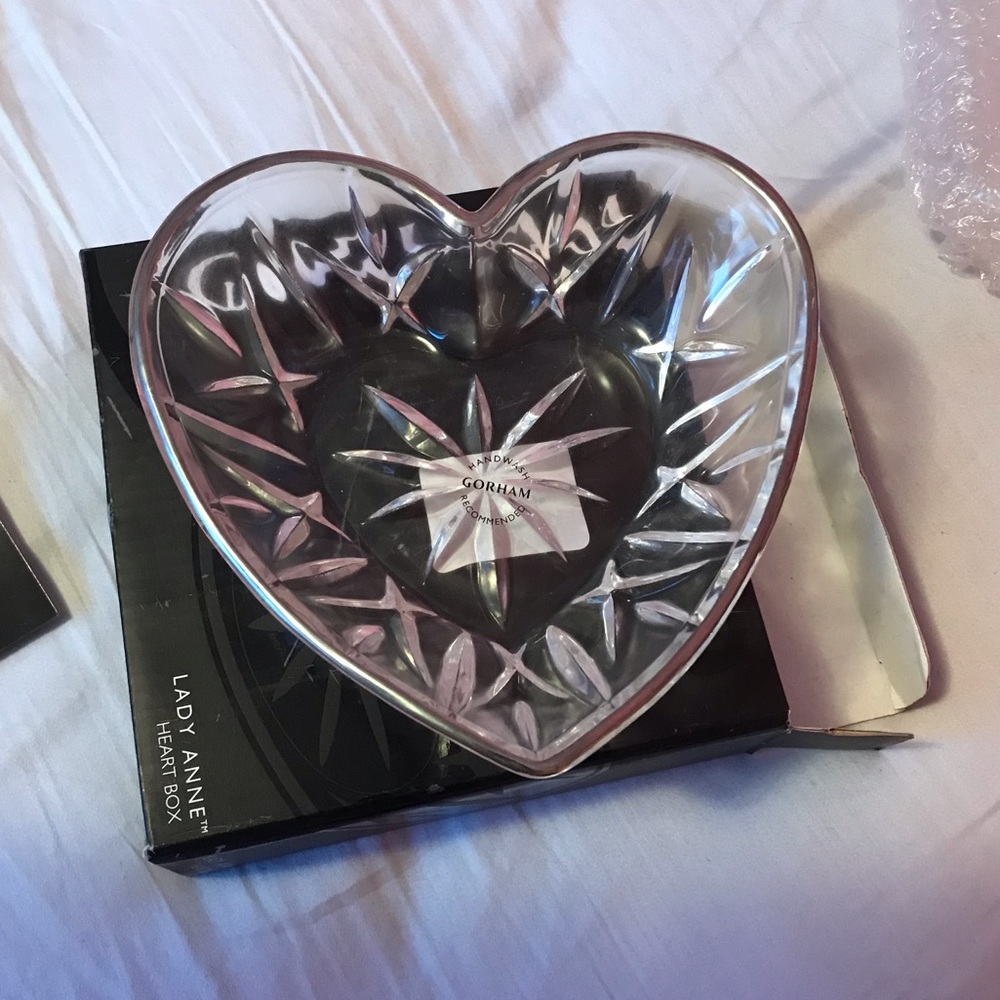 Gorham Crystal Heart Dish